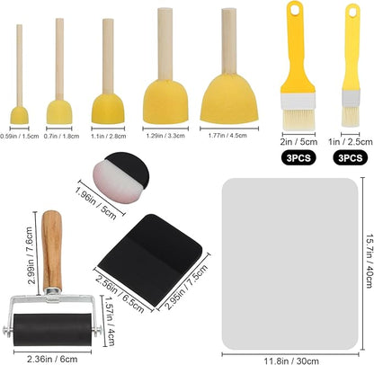 15 Pcs Essential Decoupage Tool Set, Decoupage Tool Set for Beginners, Professional Paper Craft Kit, Decoupage Starter Kit for DIY Arts and Crafts Projects, Decoupage Supplies