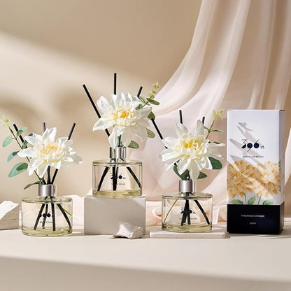 396 st. Dahlia Flower Reed Diffuser, Vanilla Lavender, 200ml(6.7oz) / Reed Diffuser Sets, Home Fragrance, Scented Oils, Home & Bathroom Décor