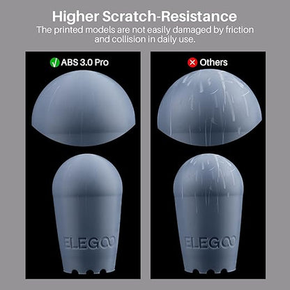 ELEGOO ABS-Like Resin 3.0 Pro, Higher Scratch-Resistance 3D Printing Photopolymer Resin, 405nm UV Resin for MSLA/DLP/LCD Printers Fast Curing High Precision Non-Brittle, Translucent 2000g