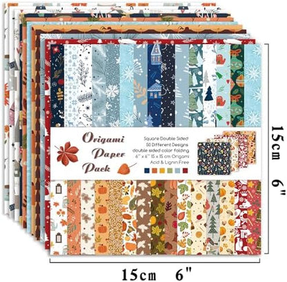 Origami Paper 100 Sheets, 6-Inch Square Double Sided Colored Craft Paper - Image 3