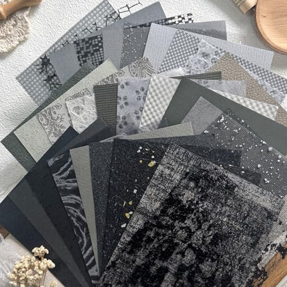 30 Pcs Handmade A5 Textured Scrapbook Paper and Mesh, Junk Journal Supplies by Aromoty