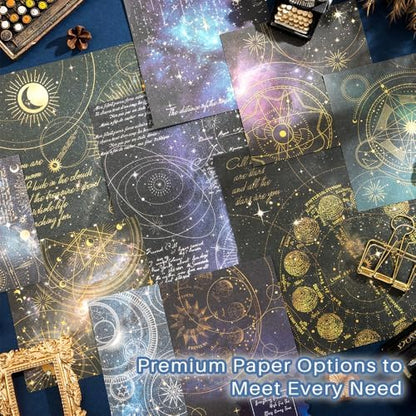 icceemee Scrapbooking Supplies Kit, Blue Starry Sky Scrapbooking Kit for Bullet Junk Journaling, Stationery, A6 Grid Notebook, Flower DIY Journaling Supplies, Birthday Craft Gift for Teen Girls - Image 4
