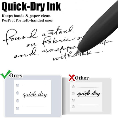 Piochoo Gel Pens, 8Pcs Quick Dry Black Ink Soft Touch Best Pen for Smooth Writing Journaling, Note Taking, School Supplies, Cute Office Pens for Men Nurse Aesthetic