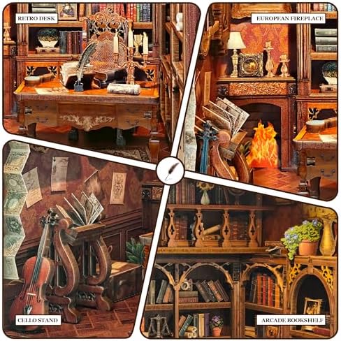 Book Nook Kit DIY Miniature House 3D Wooden Puzzle - Time Book House - Image 4