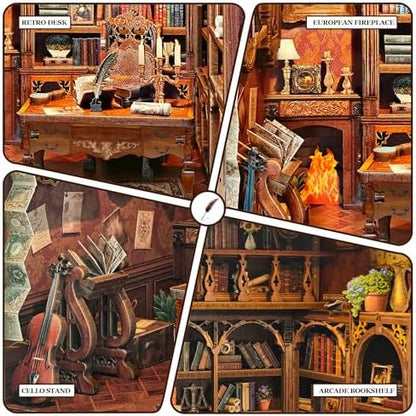 Book Nook Kit DIY Miniature House 3D Wooden Puzzle - Time Book House - Image 4