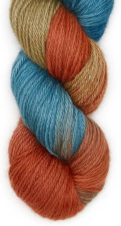 100% Baby Alpaca Yarn Wool 100g Hank DK Weight Hand Dyed Made in Peru - Heavenly Soft and Perfect for Knitting and Crocheting (Fall Harvest, DK Hand Dyed - 100g Hank)