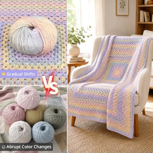 Coopay Crochet Kit for Beginners, Gradient Yarn Granny Square Blanket Kit - Image 4