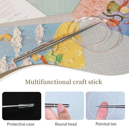 1 PCS Polymer Clay Needle Tools, Stainless Steel Scoring Sculpting Modeling Carving Tools for Feather Wire Texture Model Air Dry Clay Ceramic & Pottery Art Tool Supplies/5.9x0.26Inch/Silver - Image 4