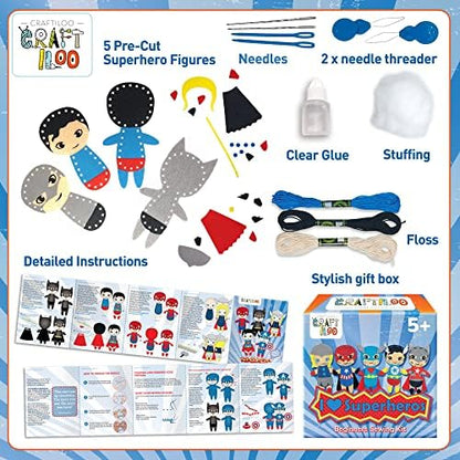 Superhero Sewing Kit for Little Kids - 5 Easy Felt Beginner Projects - Image 3