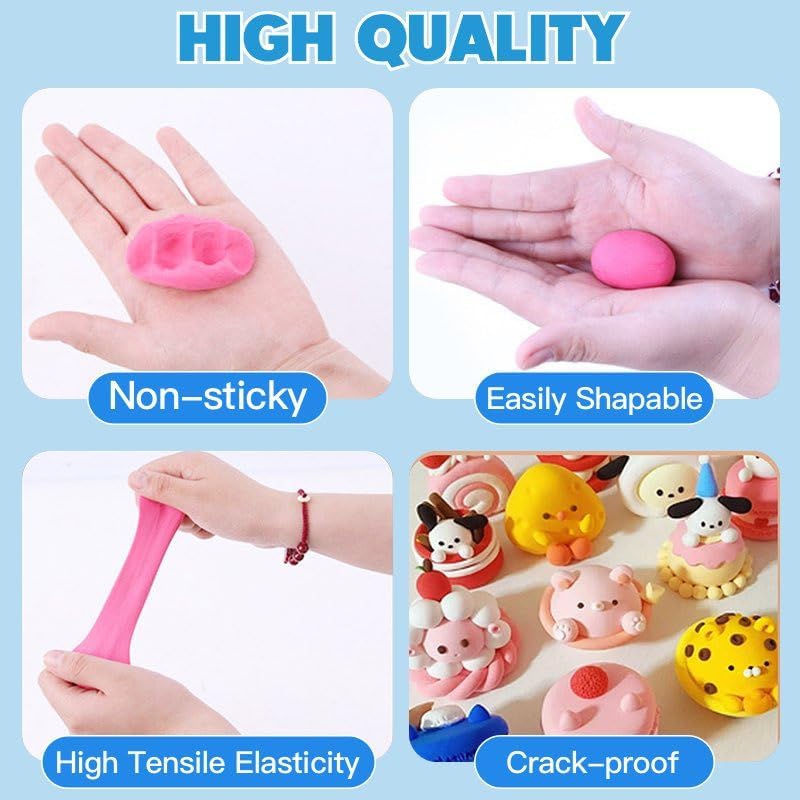36 Colors Foam Air Dry Clay with Tools, Ultra Light Magic Modeling & Molding Clay Gift Set for Kids Adults, DIY Creative Art Crafts for Home, School - Image 3