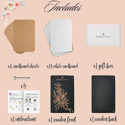 ECOHOME Flower Press Kit for Preserving Plants and Pressed Flowers - Empower Your Creativity with Botanical Art & Craft Supplies to Preserve Cherished Nature Memories