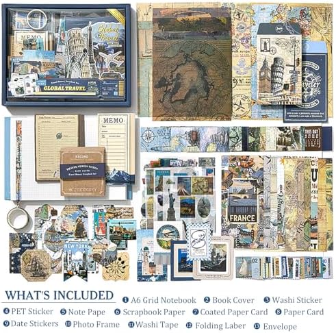 Scrapbook Supplies Kit, Vintage Junk journaling Supplies, Scrapbooking Kit - Image 5