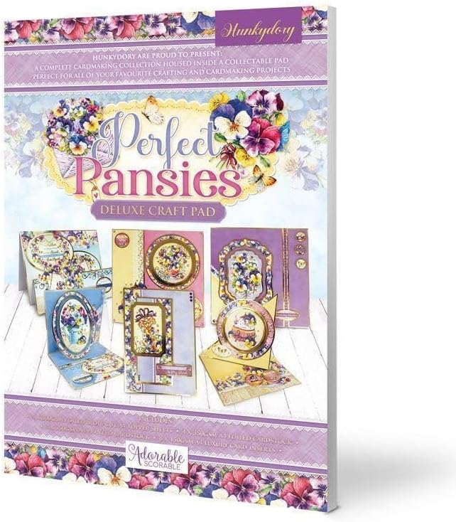 HunkyDory Crafts Deluxe Craft Pads - Perfect Pansies (20 Sheets, A4, Multicolor, Cardmaking Kit) - Image 2