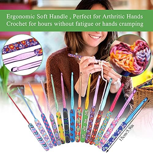 Zlulary 116 PCS Crochet Hooks Sets, Ergonomic Crochet Needles - Image 3