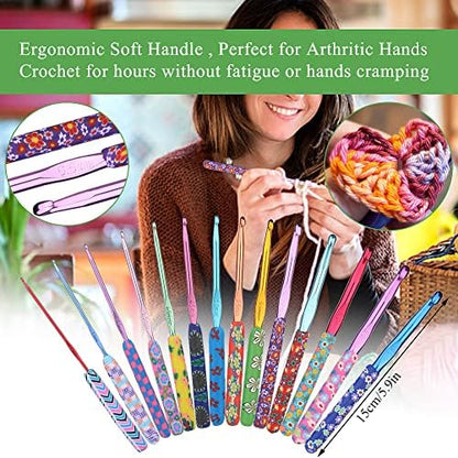Zlulary 116 PCS Crochet Hooks Sets, Ergonomic Crochet Needles - Image 3