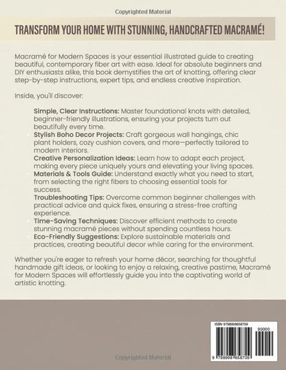 Macrame for Modern Spaces: The Beginner's Illustrated Guide to Master Artistic Knots, Craft Handmade Boho Decor, and Create Unique Fiber Art with Easy DIY Projects for Every Home - Image 2