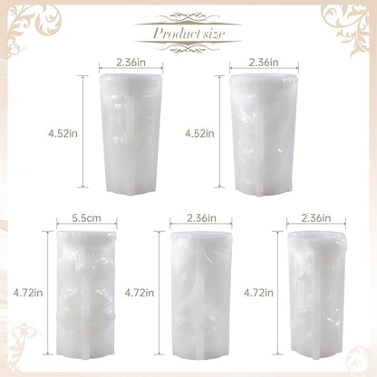 Roma Pillar Silicone Candle Mold with Wick Pin and 50 Wicks Epoxy Wax Molds Silicone Shapes Taper Mold for Candle Craft Making Gift Decoration