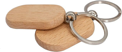 TFoRibbon Blank Wooden Key Tag Key Chain Rectangle Wood Engraving Blanks 20 Pack