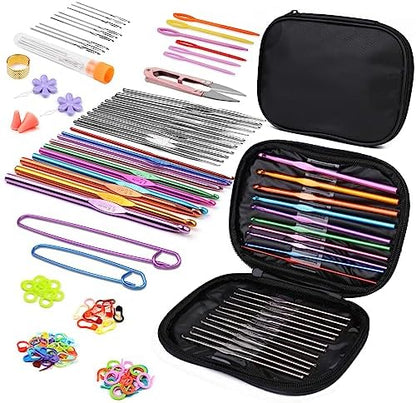 IMZAY 110 Pcs Crochet Hooks Set 0.6–6.5mm Crochet Needles for Yarn by Imzay