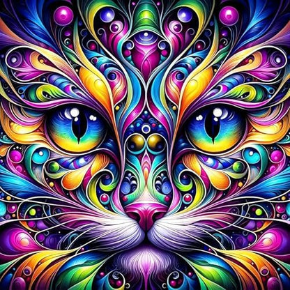 Animal Cat Paint by Numbers Kit for Adults Framed Canvas, Frameworkless ﻿ by FairylandJinWenn