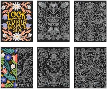 Brea Reese Butterfly Garden Scratch Art Paper Pad, 6 Metallic Designs - Image 4