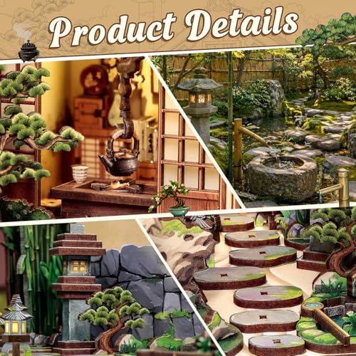 Cutefun Book Nook Kit - DIY Miniature Japanese Zen Garden House Kit - Image 4
