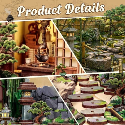 Cutefun Book Nook Kit - DIY Miniature Japanese Zen Garden House Kit - Image 4