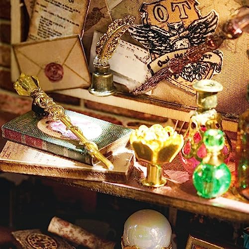 CUTEBEE DIY Miniature Dollhouse Kit, DIY Wooden Dollhouse Kit Miniature House Kit, Mini House Model for Adults and Teens, Creative Room Decorations, Gifts Idea for Family and Friends（Magic House - Image 6