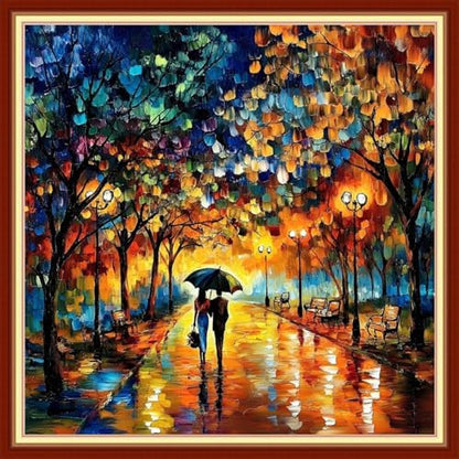 Redxing Stamped Cross Stitch Kits Embroidery kit for Beginners Adults Full Range of Embroidery Patterns Starter Kits DIY Printed Cross Stitch Kits Needlepoint Kits 11CT-Strolling Nights 18x18 inch by RedxingStampedCrossStitchK