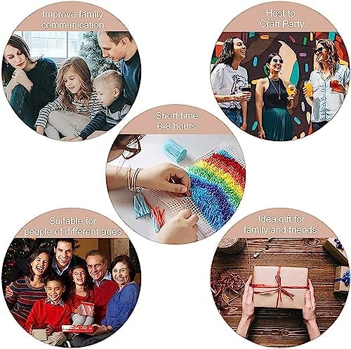 Latch Hook Kits for Adults, Atom DIY Crochet Yarn Rugs Tapestry Hooking Needlework Crafts Arts Kit, Color Preprinted Pattern Embroidery for Home Decor Festival Gift, 20X15inch - Image 6