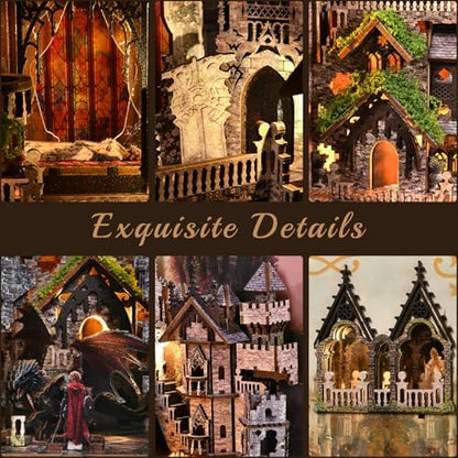 MiniCity Book Nook Kit, DIY Scene Miniature House Kit Tiny House Mini Booknook Craft Bookshelf Decor, 3D Puzzles for Adults, Scale Model Building for Book Lovers (Sleeping Beauty) - Image 4