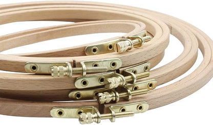 2 Pack 6 Inch Wood Embroidery Hoop, Guofa Beech Wood Cross Stitch Hoops for DIY Decoration