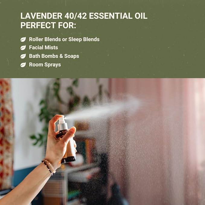Nature Packaged Lavender 40/42 Essential Oil Direct from France - Essential Oil for Candle Making and Soaps - Pure Lavender 40/42 Oil for Aromatherapy, Skincare, Haircare, Perfumes (8oz)