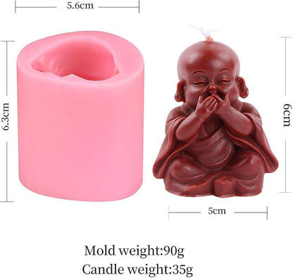 Grainrain 3D Buddha Silicone Candle Mold Decorated Pillar Candle Mould Handcrafted Silicone Molds for Candle Wax Resin Gyspum Crafts Making (SXY123)