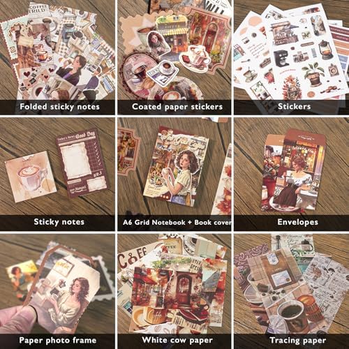 Holiday Scrapbooking Supplies Kit, A6 Notebook, Vintage Junk Journaling Kit - Image 4
