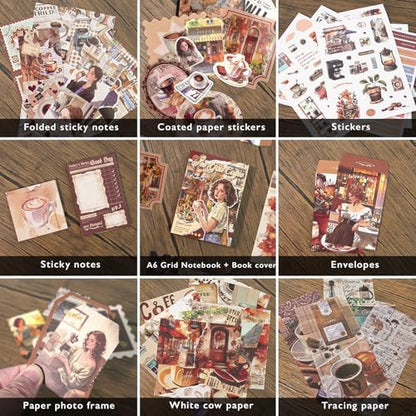 Holiday Scrapbooking Supplies Kit, A6 Notebook, Vintage Junk Journaling Kit - Image 4