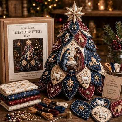 Beginner-Friendly Tree of Faith 3D Quilted Christmas Tree Sewing Kit, DIY Christmas Craft Kit with Fabric & Embroidery Details, Religious Holiday Decor for Adults Handmade Christmas Decoration，#E - Image 4