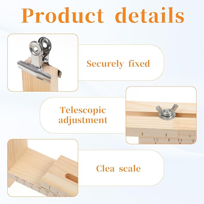 Xthrotsenk 23 PCS Bracelet Maker Making Kit, 1 Pcs Adjustable Wood Bracelet Jig with Scale, 20 Roll Thick 1.5mm DIY Nylon String and 2 Clamps, Wooden Bracelets Jig Kit for Braiding Bracelets