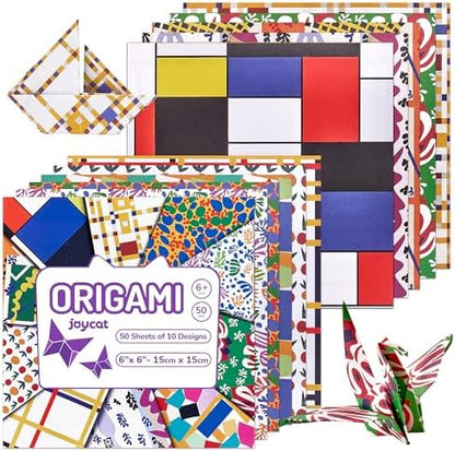 JoyCat Modern Art Patterned Origami Paper, 50 Double-Sided Sheets, 6x6 Inch by JOYCAT