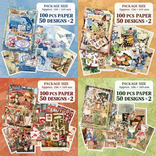 400 Pcs Vintage Scrapbook Paper and Sticker Kit - Image 2