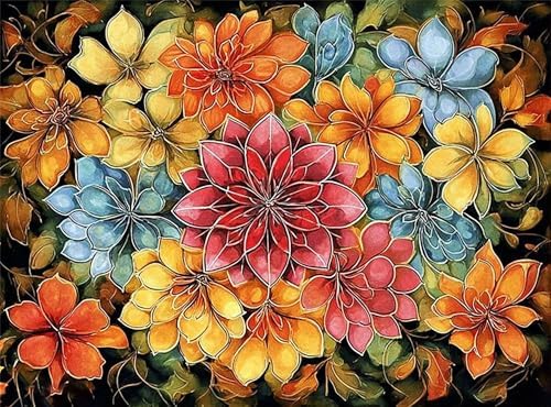 Flower Paint by Numbers Kit for Adults,Easy Adult Painting by Numbers for Beginner on Canvas,DIY Painting Kits for Home Wall Decor,Gifts (Flower3) by Unknown