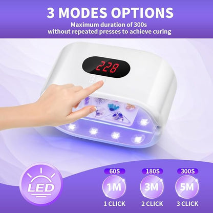 ENERFUN UV Light for Resin, 36W Double Side Fast Curing UV Resin Light with Adjustable Time Setting Portable Foldable Small UV Lamp
