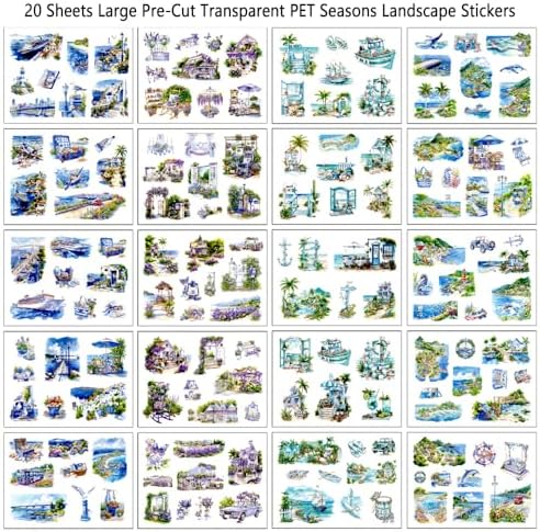 Summer Landscape PET Sticker Book, Diecut Stickers for Journaling - Image 4