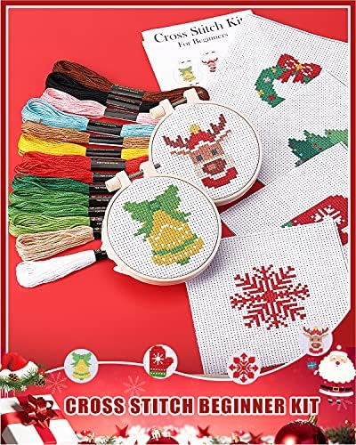 Pllieay Christmas Cross Stitch Beginner Kits for Kids 7-13 with Instruction - Image 4