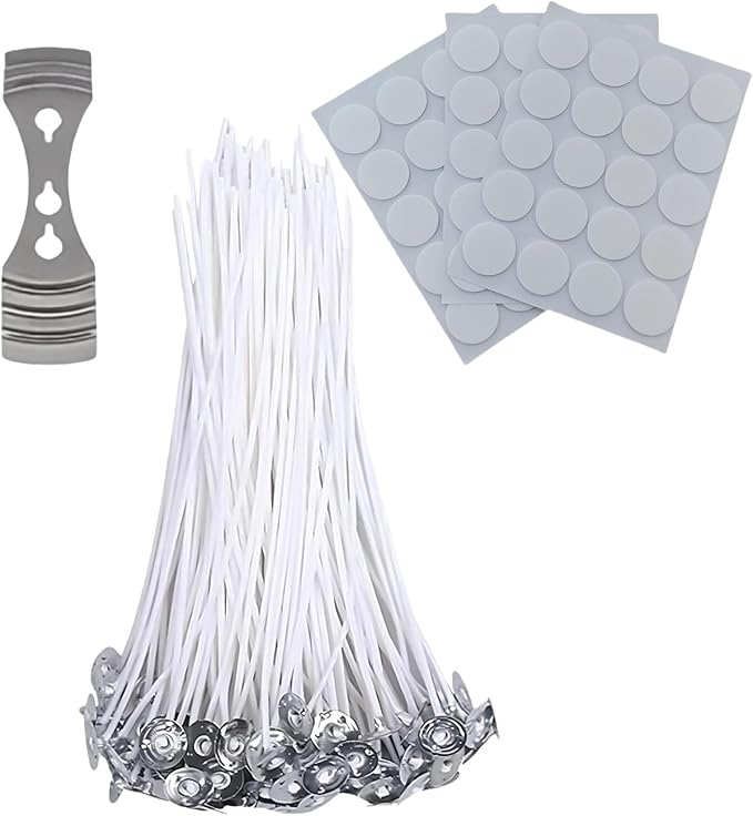 Candle Wicks for Candle Making, Braid Candle Wick Pre Waxed Non-Smoke Braided Wicks Beeswax Candles Wicks for Candle Making DIY (15CM(6inch)