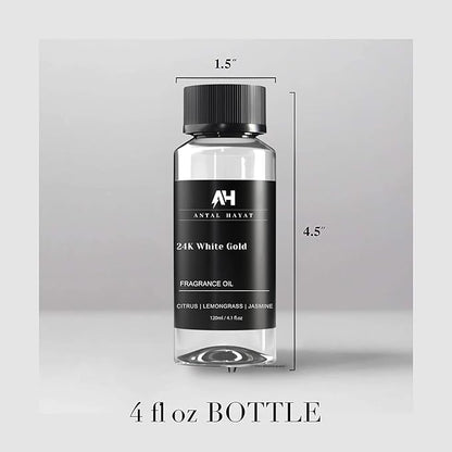 24K Diffuser Essential Oil Scent - Luxury Hotel Inspired Aromatherapy Scent Diffuser Oil - Hints of Zesty Citrus, Floral Jasmine, & Delicate Lily - for Essential Oil Diffusers - 120mL