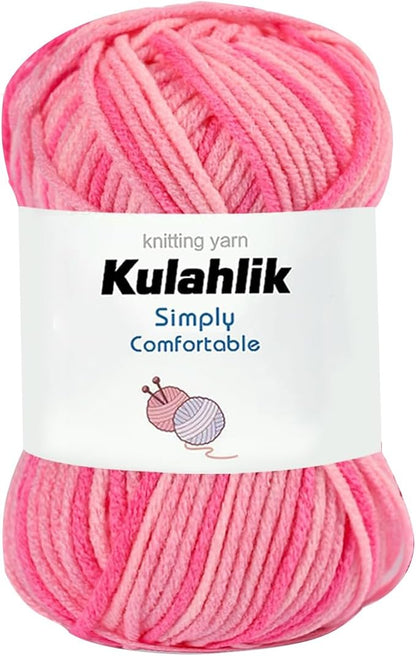 50g(1x50g) Acrylic Yarn for Crocheting and Knitting, Colorful Gradient Yarn Thread, 1 Rolls Skeins, Multicolor Hilo Acrílico, Perfect for DIY Crafts Project
