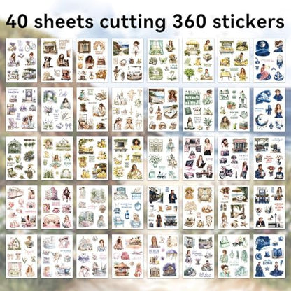 360 PCS People Stickers Book for Adults - Vintage Aesthetic Journaling Supplies Kit with Women Figures｜Scrapbooking,Card Making & Water Bottle DIY - Image 5