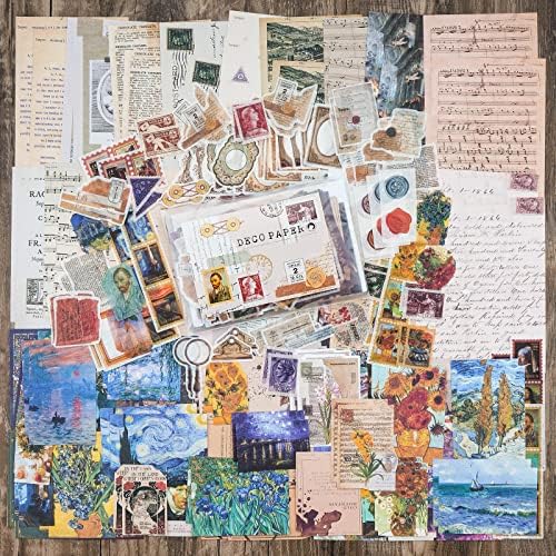 Knaid Vintage Scrapbook Supplies Pack (200 Pieces) for Junk Journal Bullet Journals Planners Aesthetic Paper Stickers Craft Kits Cottagecore Collage Album (Artistic) - Image 3