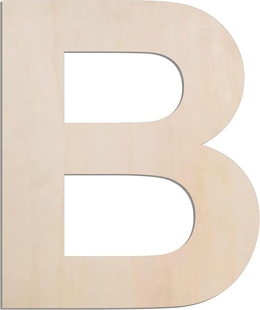 MGTECH 12 Inch Large Wooden Letter B, 1/4 in Thick Big Wood Letter for Crafts and Wall Decor
